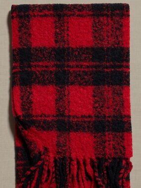 The Gap Buffalo Plaid Bouclé Scarf - Red & Black